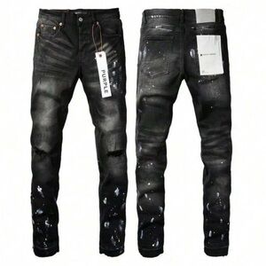 Ralph Lauren Purple Label Black Paint-Splatter Skinny Jeans